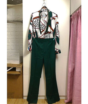 Pantsuit Dress Casual Fashion Suit Shirt & High Waist Pants Set Chic And Elegant D381 - Lusy Store