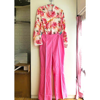 Pantsuit Dress Casual Fashion Suit Shirt & High Waist Pants Set Chic And Elegant D381 - Lusy Store