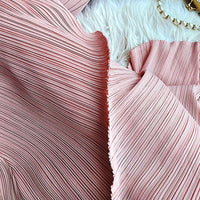 Pantsuit Dress Elastic Waist Pants Casual Style 2023 Pleated Suit Stand Collar Gauze D383 - Lusy Store