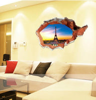 Paris Wall Decal 3D Three-Dimensional Broken Creative Decorative Waterproof - Lusy Store
