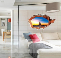 Paris Wall Decal 3D Three-Dimensional Broken Creative Decorative Waterproof - Lusy Store