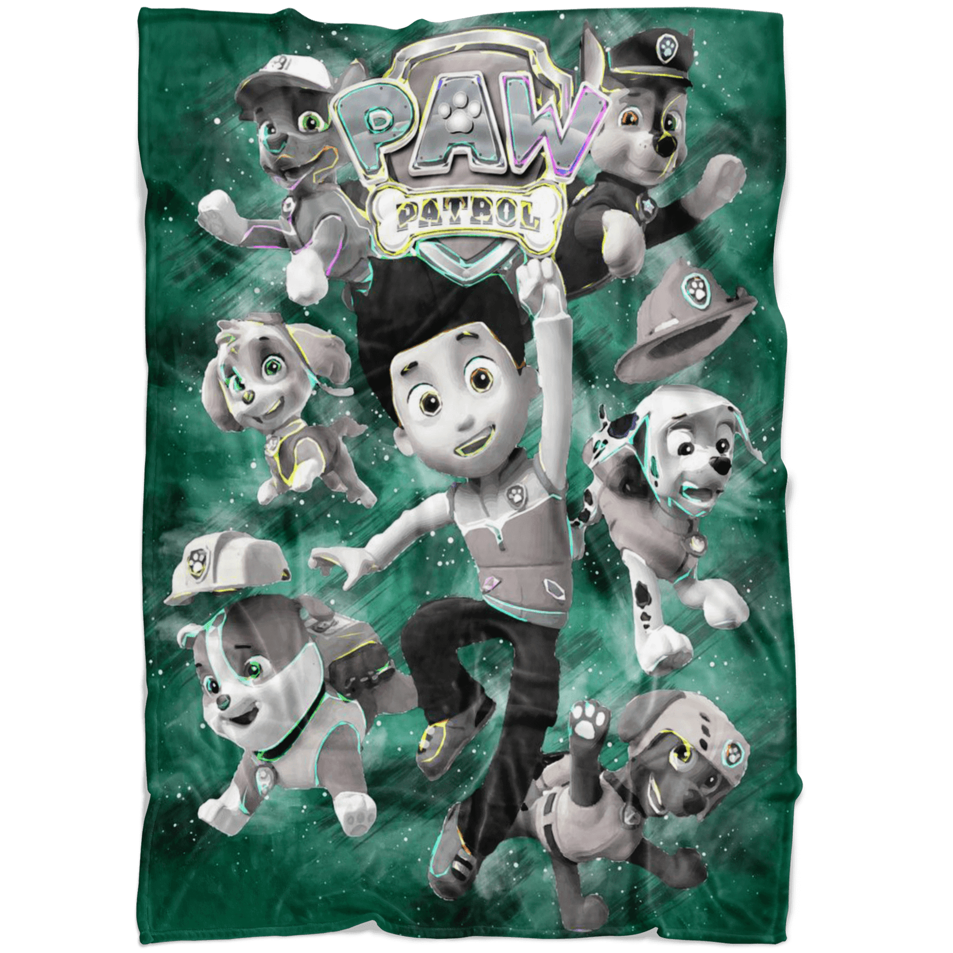 Paw Patrol Fleece Blanket Abstract Green Blanket - Lusy Store