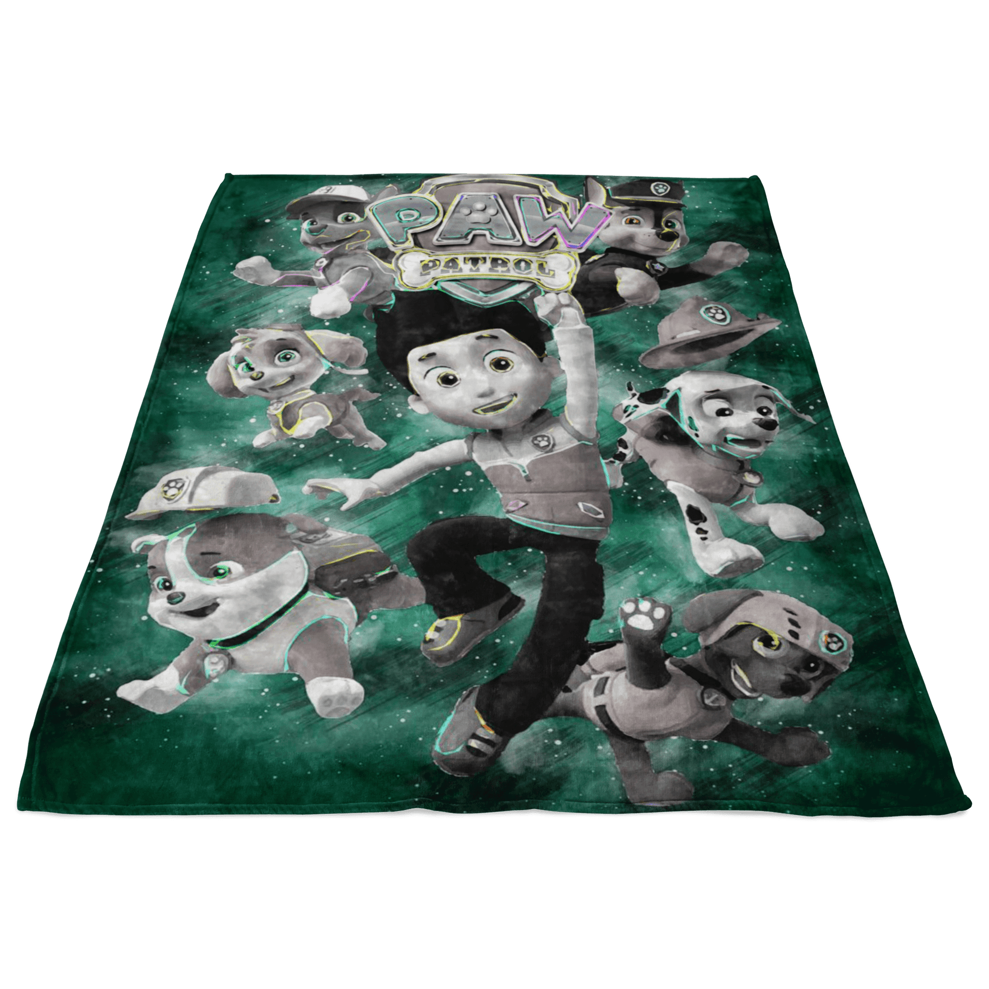 Paw Patrol Fleece Blanket Abstract Green Blanket - Lusy Store