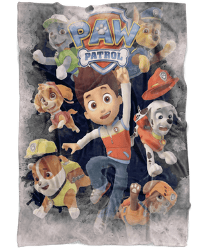 Paw Patrol Fleece Blanket Antiq Watercolor Black Blanket - Lusy Store
