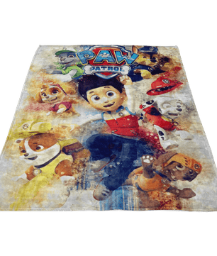 Paw Patrol Fleece Blanket Artistic Watercolor White Blanket - Lusy Store