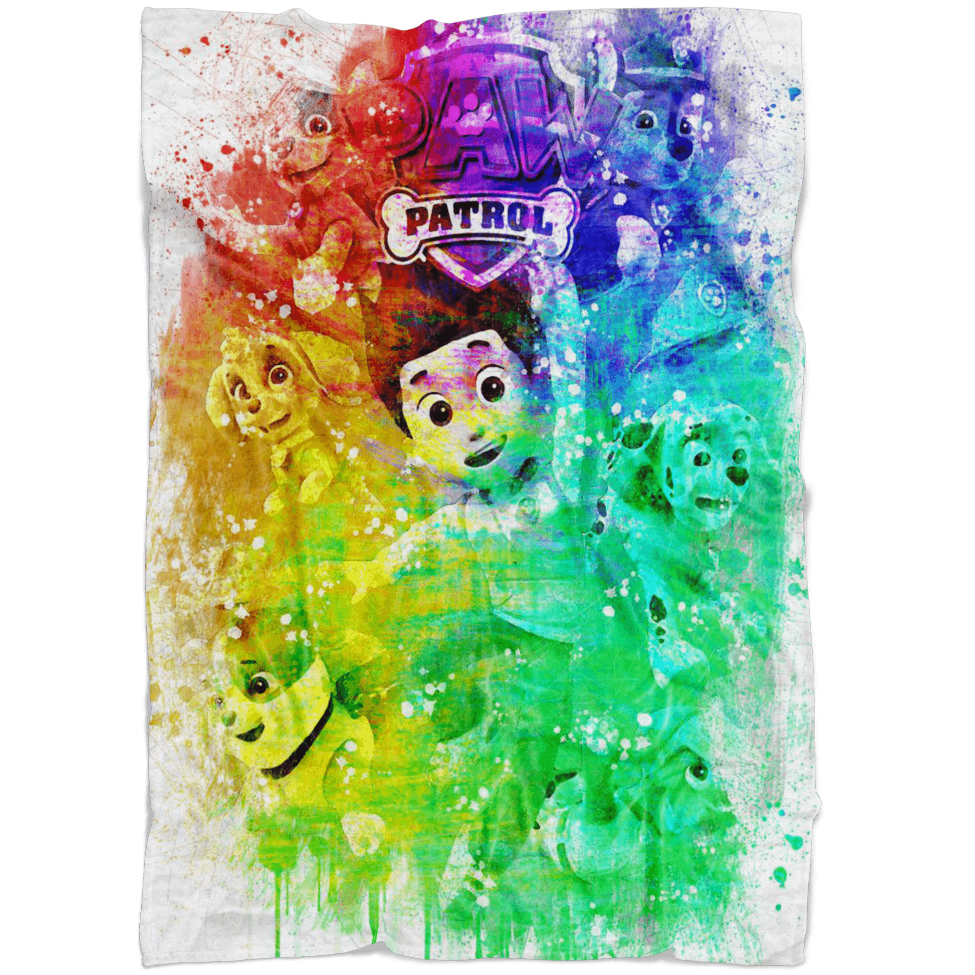 Paw Patrol Fleece Blanket Chroma Art Color White Blanket - Lusy Store