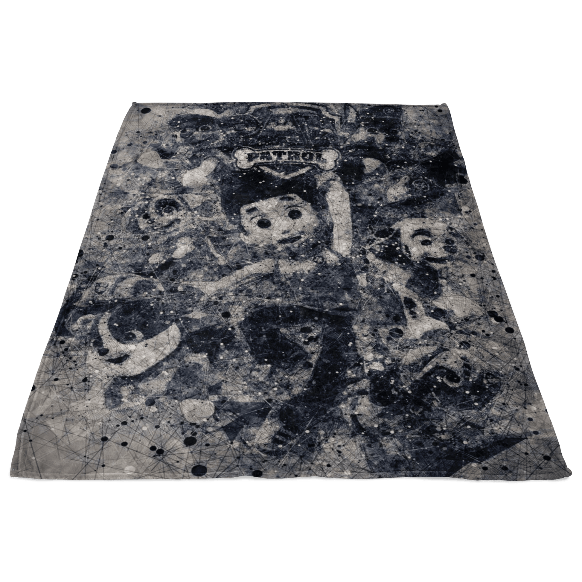 Paw Patrol Fleece Blanket Geometric Art Grey Blanket - Lusy Store