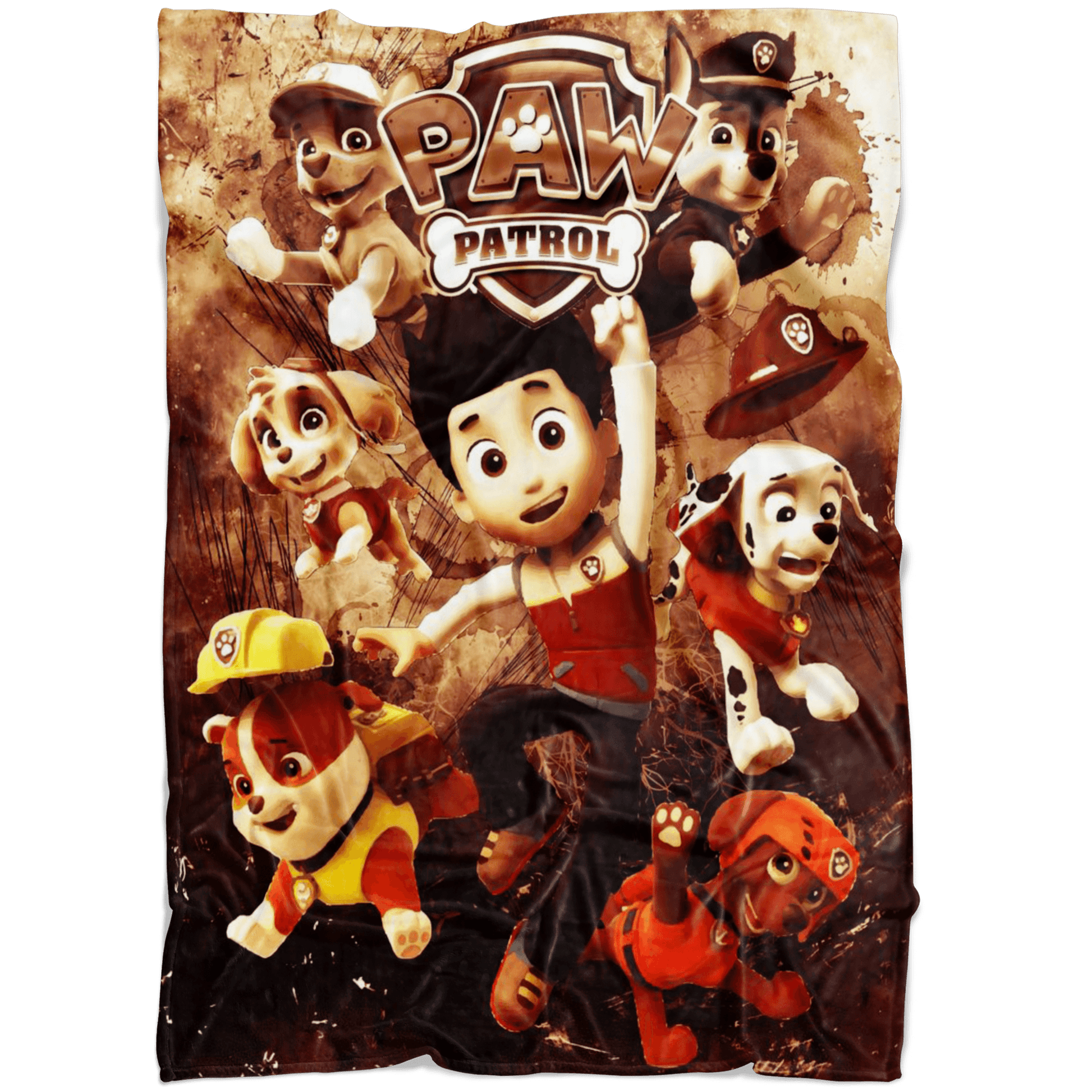 Paw Patrol Fleece Blanket Grunge Orange Blanket - Lusy Store
