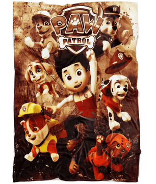 Paw Patrol Fleece Blanket Grunge Orange Blanket - Lusy Store