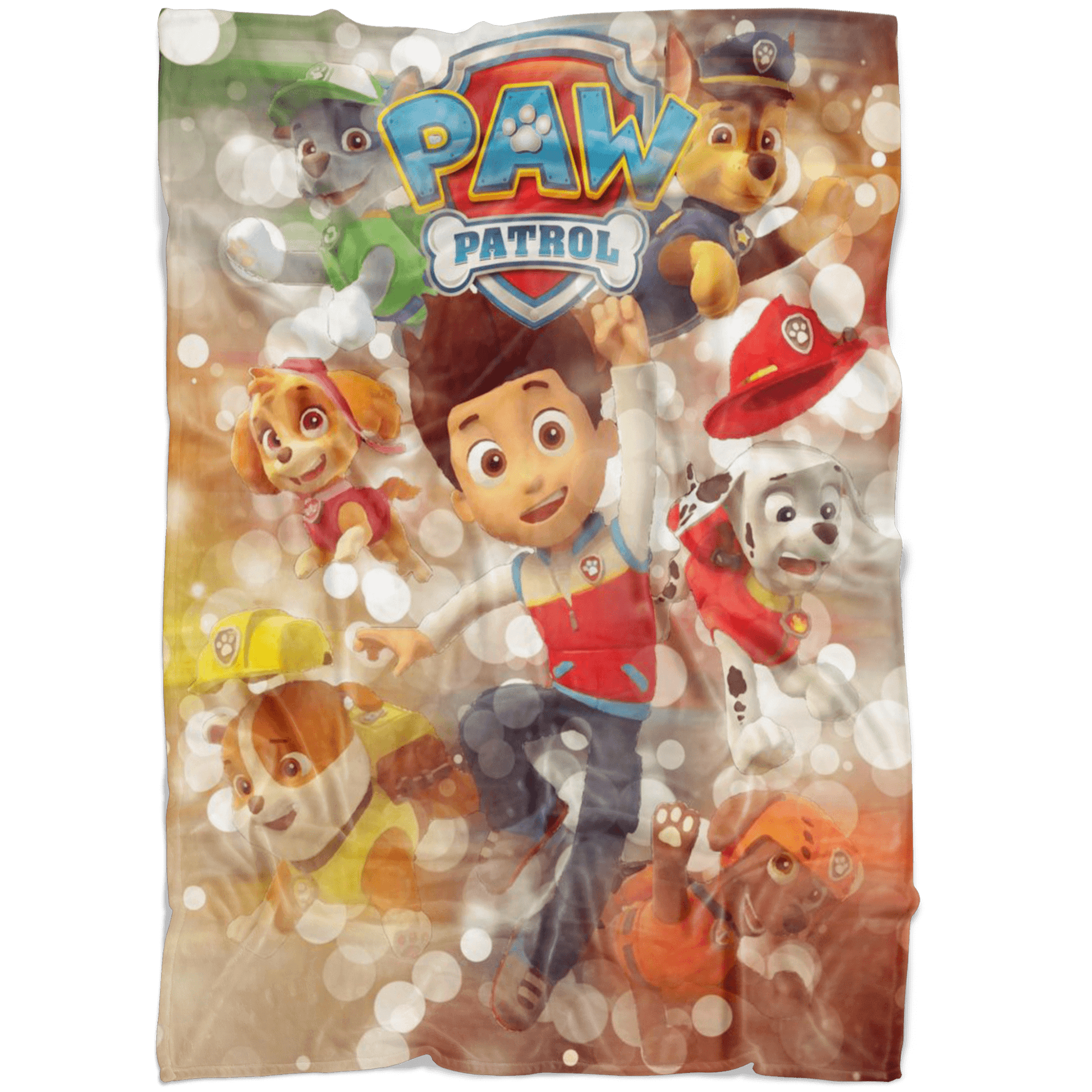 Paw Patrol Fleece Blanket Hoildays Bokeh Colorful Blanket - Lusy Store