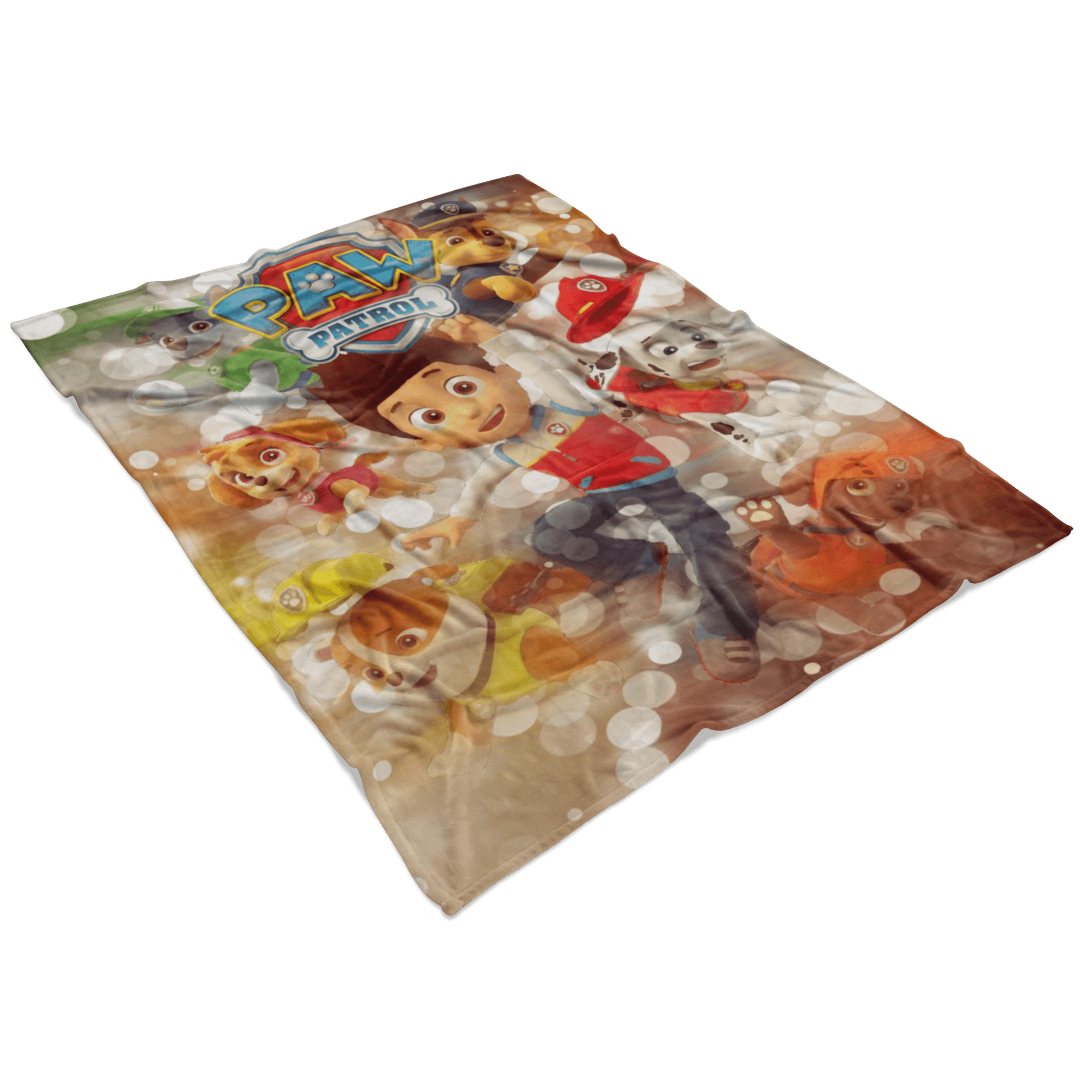 Paw Patrol Fleece Blanket Hoildays Bokeh Colorful Blanket - Lusy Store