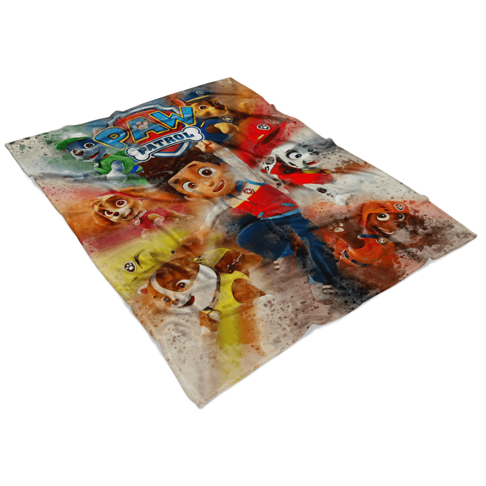 Paw Patrol Fleece Blanket Watercolor Colorful Blanket - Lusy Store
