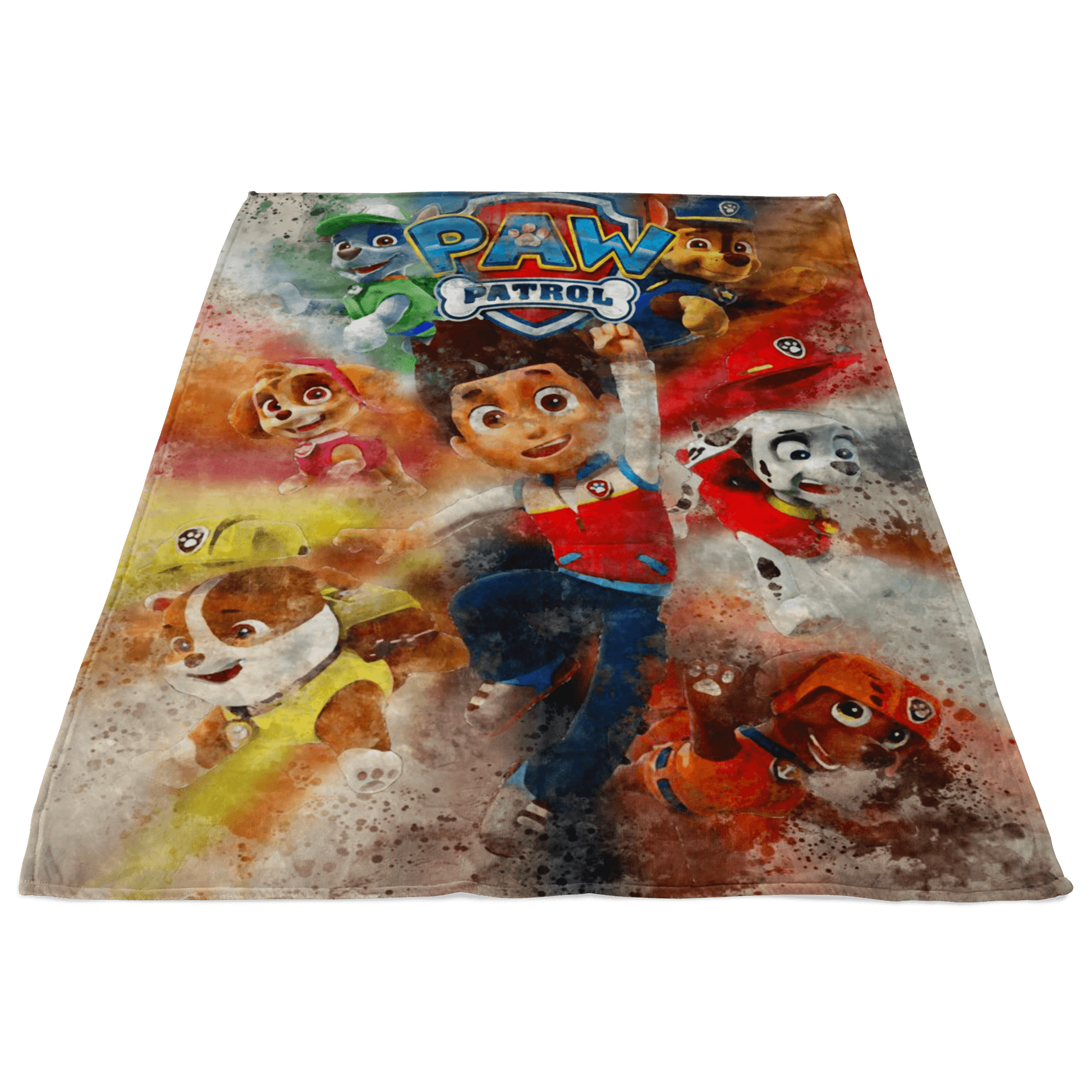 Paw Patrol Fleece Blanket Watercolor Colorful Blanket - Lusy Store