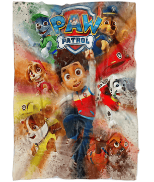 Paw Patrol Fleece Blanket Watercolor Colorful Blanket - Lusy Store