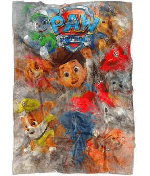 Paw Patrol Fleece Blanket Watercolor Grey Blanket - Lusy Store