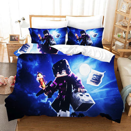 Phantoms Minecraft Bed Sheets Dark Blue Duvet Covers Twin Full Queen King Bed Set - Lusy Store