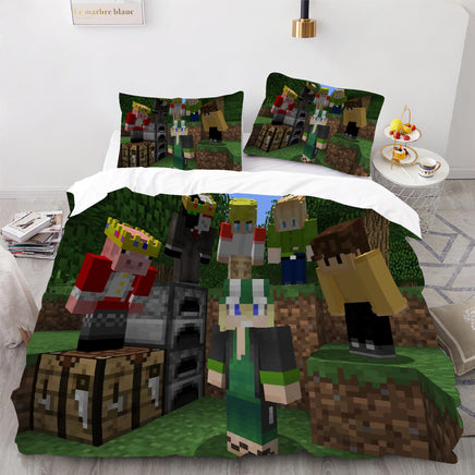 Philza Minecraft Bed Sheets Minecraft Characters Duvet Covers Twin Full Queen King Bed Set - Lusy Store