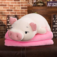 Pig Stuffed Animal Doll Lying Soft Plush Hand Warmer Blanket Kids Comforting Gift - Lusy Store