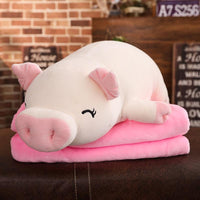 Pig Stuffed Animal Doll Lying Soft Plush Hand Warmer Blanket Kids Comforting Gift - Lusy Store