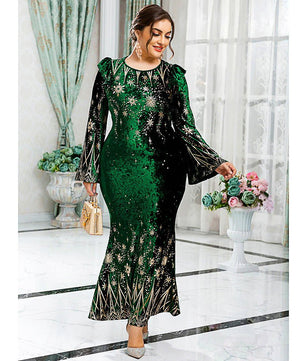 Plus Size Prom Dresses Chic Elegant Luxury Bodycon Green Oversized Long Evening Party D429 - Lusy Store