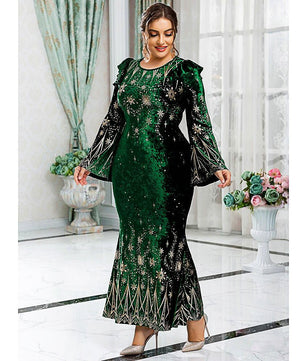 Plus Size Prom Dresses Chic Elegant Luxury Bodycon Green Oversized Long Evening Party D429 - Lusy Store