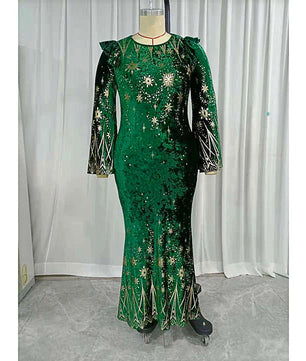 Plus Size Prom Dresses Chic Elegant Luxury Bodycon Green Oversized Long Evening Party D429 - Lusy Store