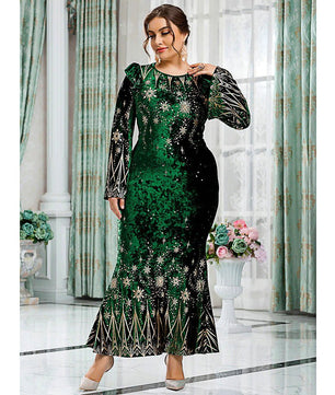 Plus Size Prom Dresses Chic Elegant Luxury Bodycon Green Oversized Long Evening Party D429 - Lusy Store