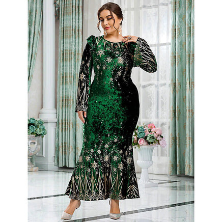Plus Size Prom Dresses Chic Elegant Luxury Bodycon Green Oversized Long Evening Party D429 - Lusy Store