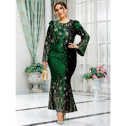 Plus Size Prom Dresses Chic Elegant Luxury Bodycon Green Oversized Long Evening Party D429 - Lusy Store