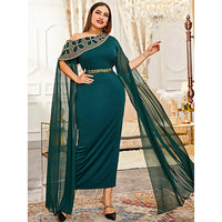 Plus Size Prom Dresses Elegant Green Bodycon Evening Party Festival Long Oversized D434 - Lusy Store