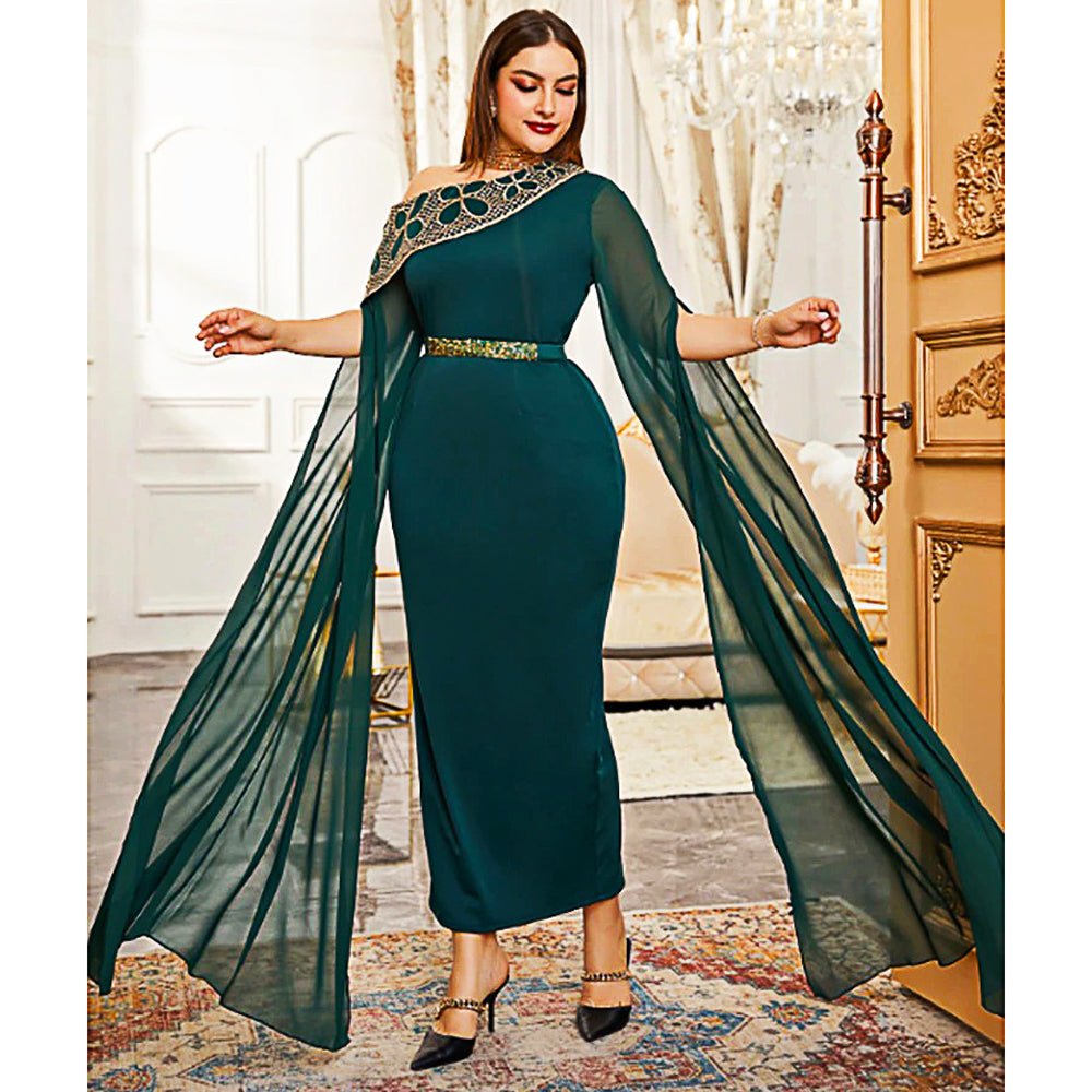 Plus Size Prom Dresses Elegant Green Bodycon Evening Party Festival Long Oversized D434 - Lusy Store