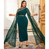 Plus Size Prom Dresses Elegant Green Bodycon Evening Party Festival Long Oversized D434 - Lusy Store