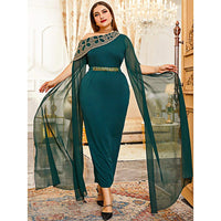 Plus Size Prom Dresses Elegant Green Bodycon Evening Party Festival Long Oversized D434 - Lusy Store