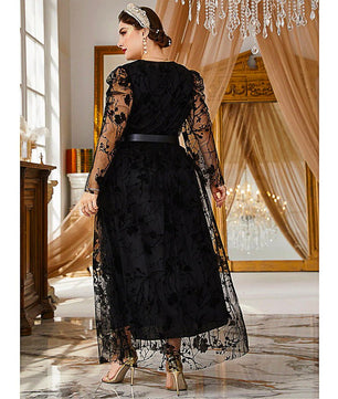Plus Size Prom Dresses Off Shoulder Sequins Mesh Patchwork Prom Elegant Luxury Evening Party Garment D433 - Lusy Store