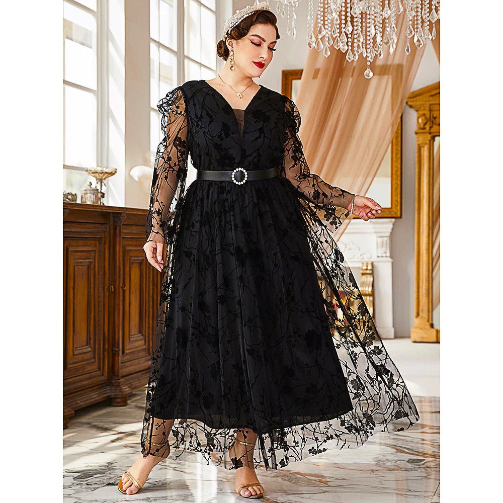 Plus Size Prom Dresses Off Shoulder Sequins Mesh Patchwork Prom Elegant Luxury Evening Party Garment D433 - Lusy Store