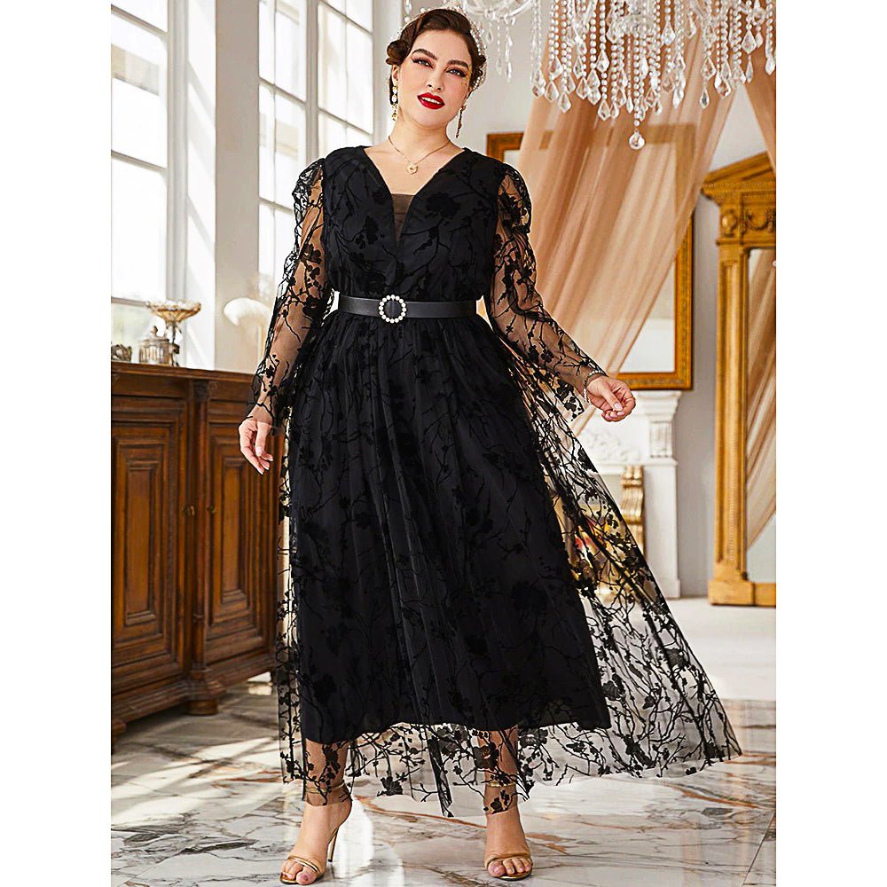Plus Size Prom Dresses Off Shoulder Sequins Mesh Patchwork Prom Elegant Luxury Evening Party Garment D433 - Lusy Store