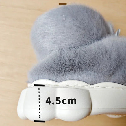 Plush Slippers Cotton Warm Shoes Plush Lining Indoor Couple Slides Platform High Top Home Slippers