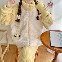 Pochacco Pajamas Kawaii Sanrio Cute Girl Coral Fleece Thicken Keep Warm Tracksuit Set - Lusy Store LLC