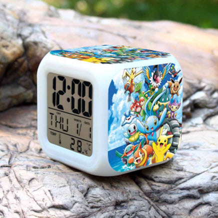 Pokemon Alarm Clock Digital LED 7 Colors Change Night Light For Kids - Lusy Store