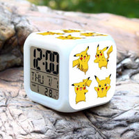 Pokemon Alarm Clock Digital LED 7 Colors Change Night Light For Kids A33 8cm x 8cm x 8cm Yellow White