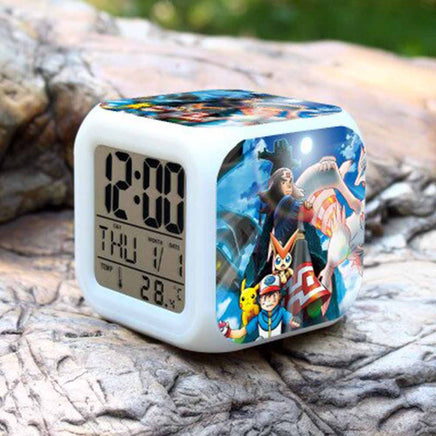 Pokemon Alarm Clock Digital LED 7 Colors Change Night Light For Kids A34 - Lusy Store