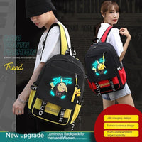 Pokemon Backpack Pikachu Anime Cartoon Travel Bag Knapsack Students Backpack For School Fluorescence Backpack Gift B97 - Lusy Store