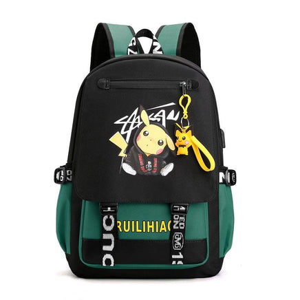 Pokemon Backpack Pikachu Anime Cartoon Travel Bag Knapsack Students Backpack For School Fluorescence Backpack Gift B97 - Lusy Store