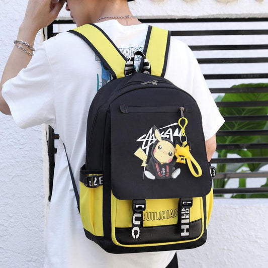 Pokemon Backpack Pikachu Anime Cartoon Travel Bag Knapsack Students Backpack For School Fluorescence Backpack Gift B97 - Lusy Store