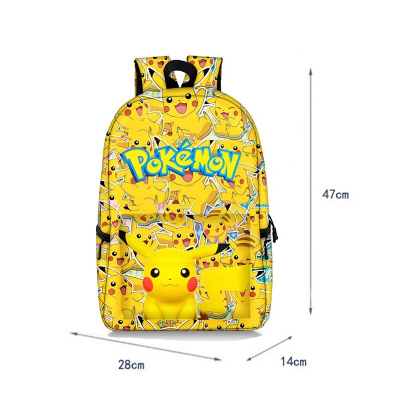 Pokemon Backpack Pikachu Anime Squirtle Travel Bag Teenagers Boys Girls Kawaii Knapsack Students Backpack For School B96 - Lusy Store