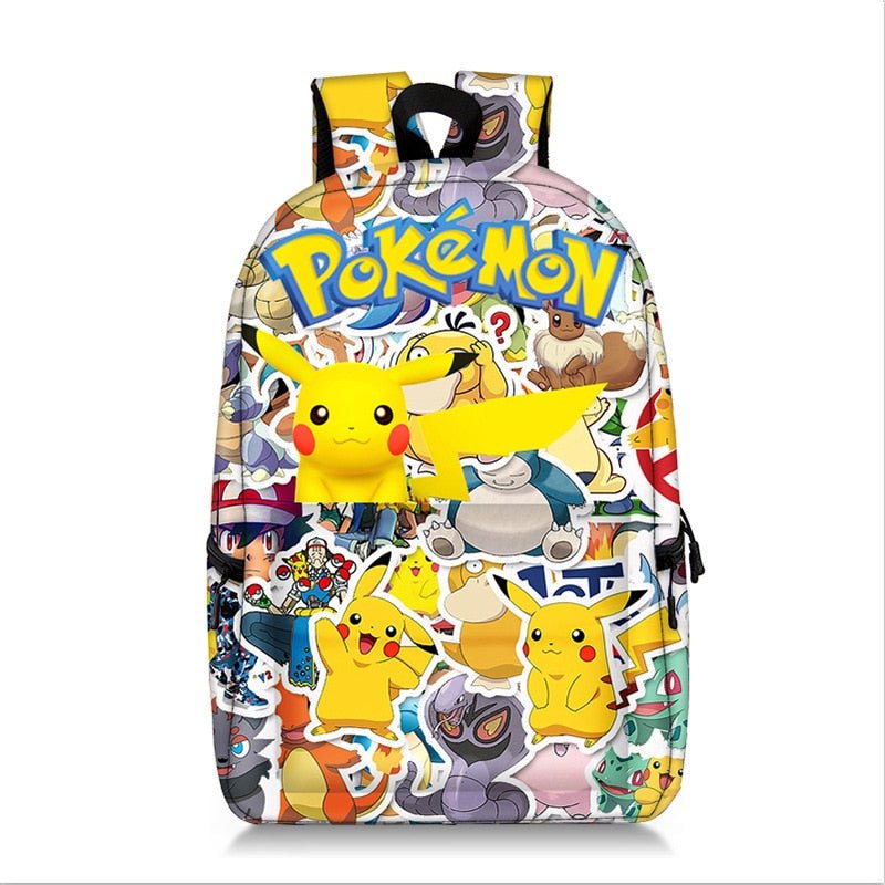 Pokemon Backpack Pikachu Anime Squirtle Travel Bag Teenagers Boys Girls Kawaii Knapsack Students Backpack For School B96 - Lusy Store