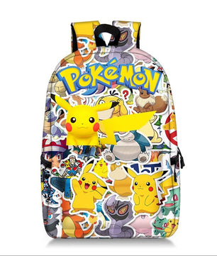 Pokemon Backpack Pikachu Anime Squirtle Travel Bag Teenagers Boys Girls Kawaii Knapsack Students Backpack For School B96 - Lusy Store