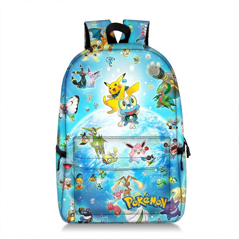 Pokemon Backpack Pikachu Anime Squirtle Travel Bag Teenagers Boys Girls Kawaii Knapsack Students Backpack For School B96 - Lusy Store