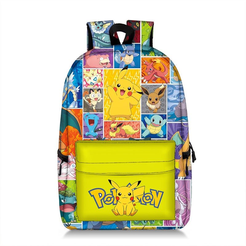 Pokemon Backpack Pikachu Anime Squirtle Travel Bag Teenagers Boys Girls Kawaii Knapsack Students Backpack For School B96 - Lusy Store