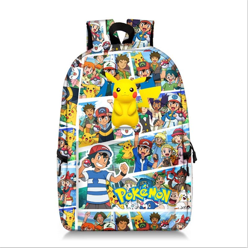 Pokemon Backpack Pikachu Anime Squirtle Travel Bag Teenagers Boys Girls Kawaii Knapsack Students Backpack For School B96 - Lusy Store